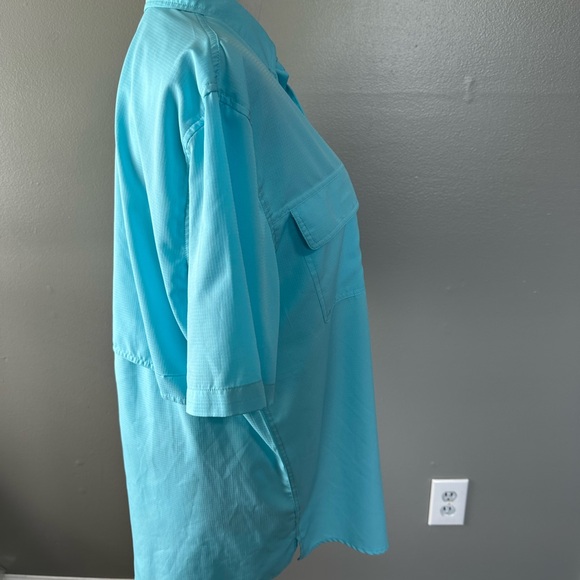 Ocean Coast men’s medium button up front fishing shirt front pockets vented back - Picture 6 of 15